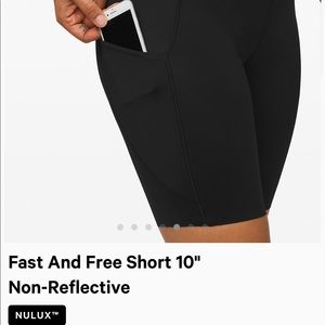 Lululemon fast and free shorts